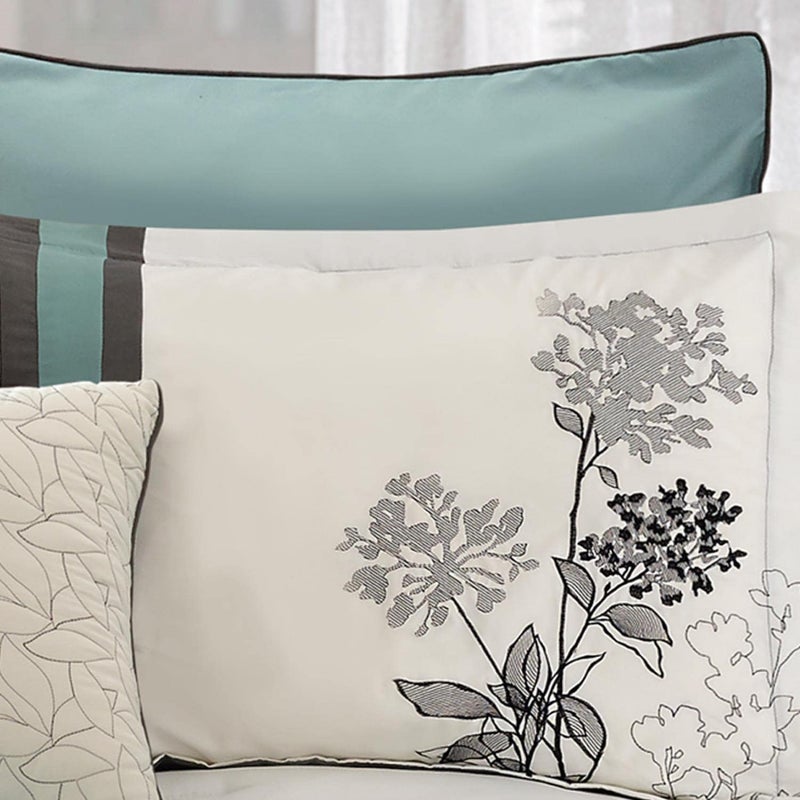 Riverbrook Home Emilie Comforter Set, King, Blue/Gray/Ivory, 8 Piece Set - Image 4